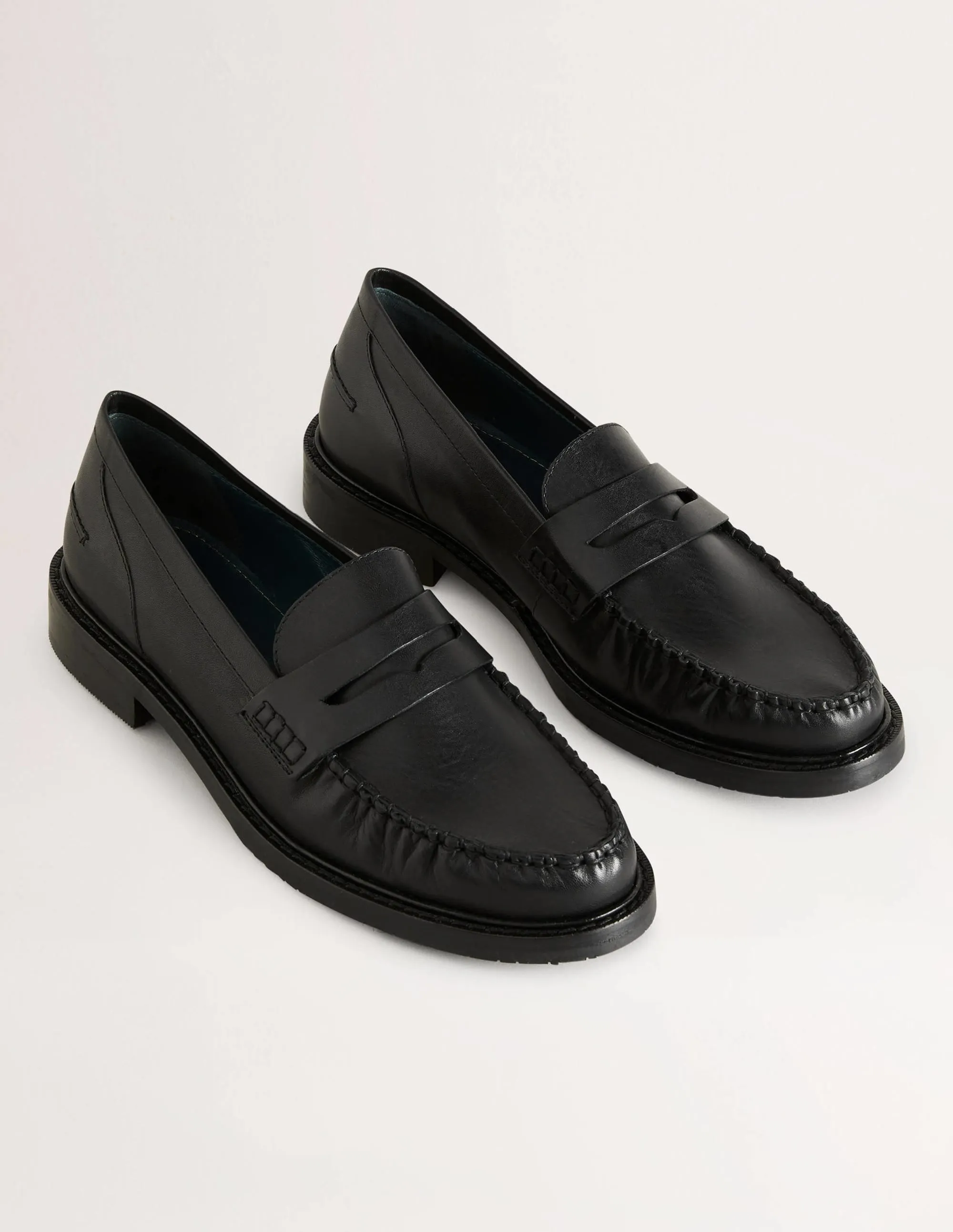 Classic Moccasin Loafers-Black Leather