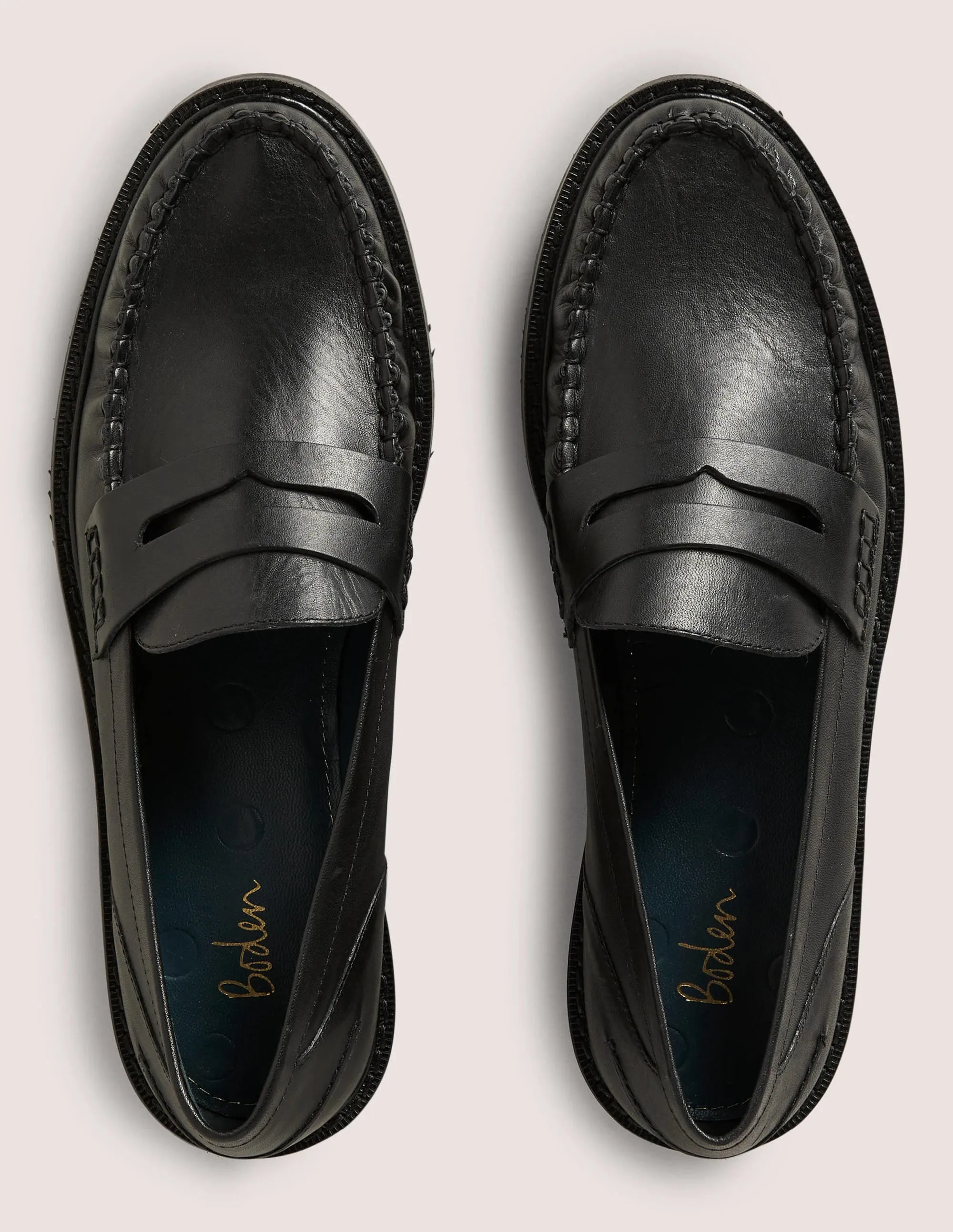 Classic Moccasin Loafers-Black Leather