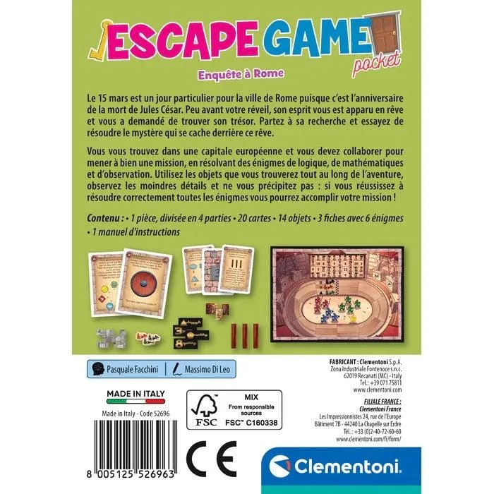 Clementoni - Escape Game - Enquete e Rome (FR)