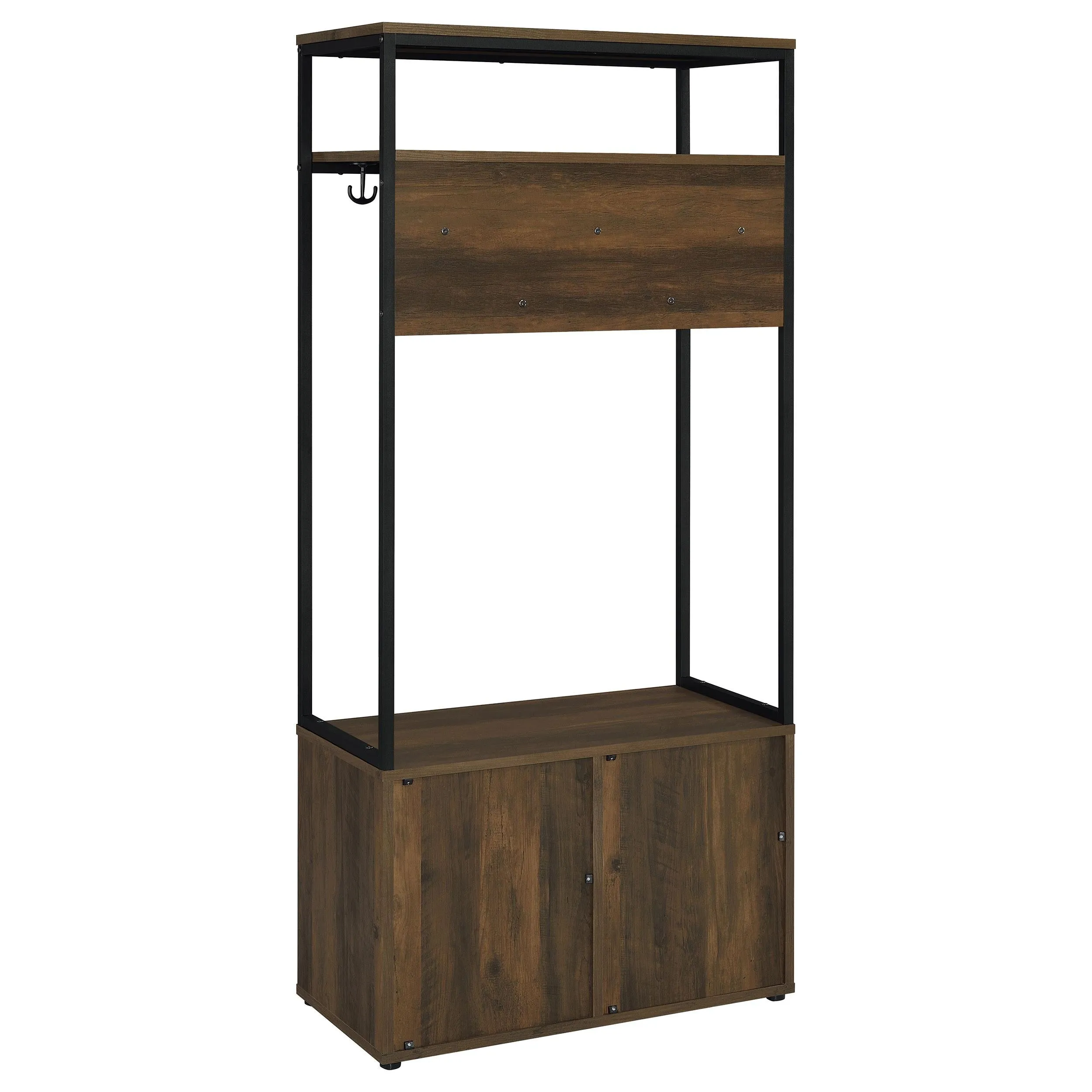 Coaster Furniture Quincy 980006 2-Door Engineered Wood Hall Tree - Dark Pine/Black