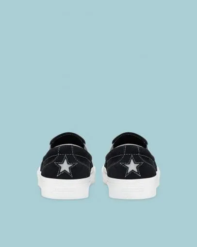 Converse Skate One Star CC Slip On Black White White