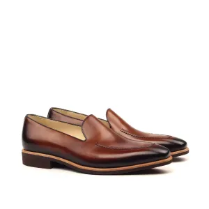 DapperFam Luciano in Dark Brown / Med Brown Men's Italian Leather Loafer