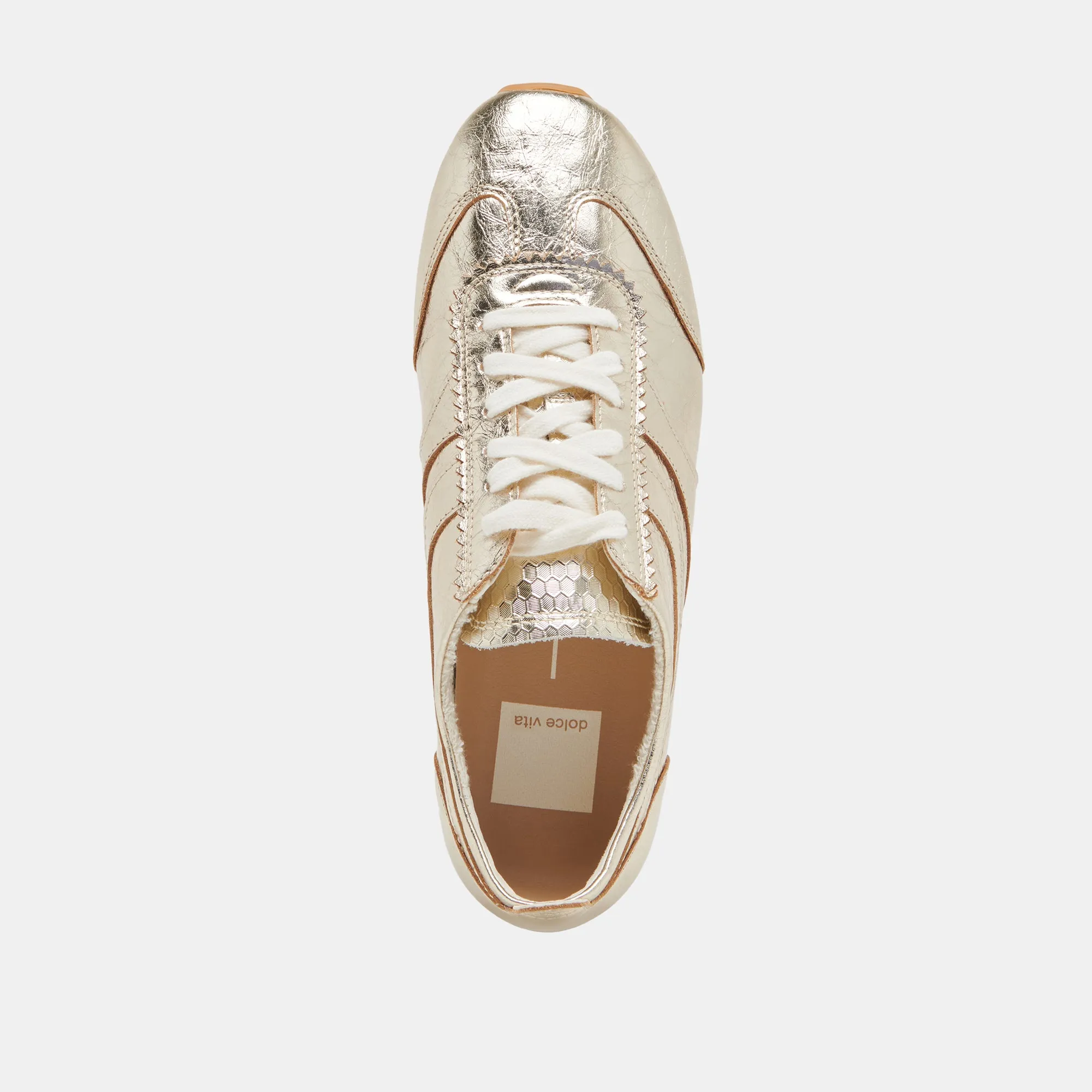 DELANY SNEAKERS LIGHT GOLD CRINKLE PATENT