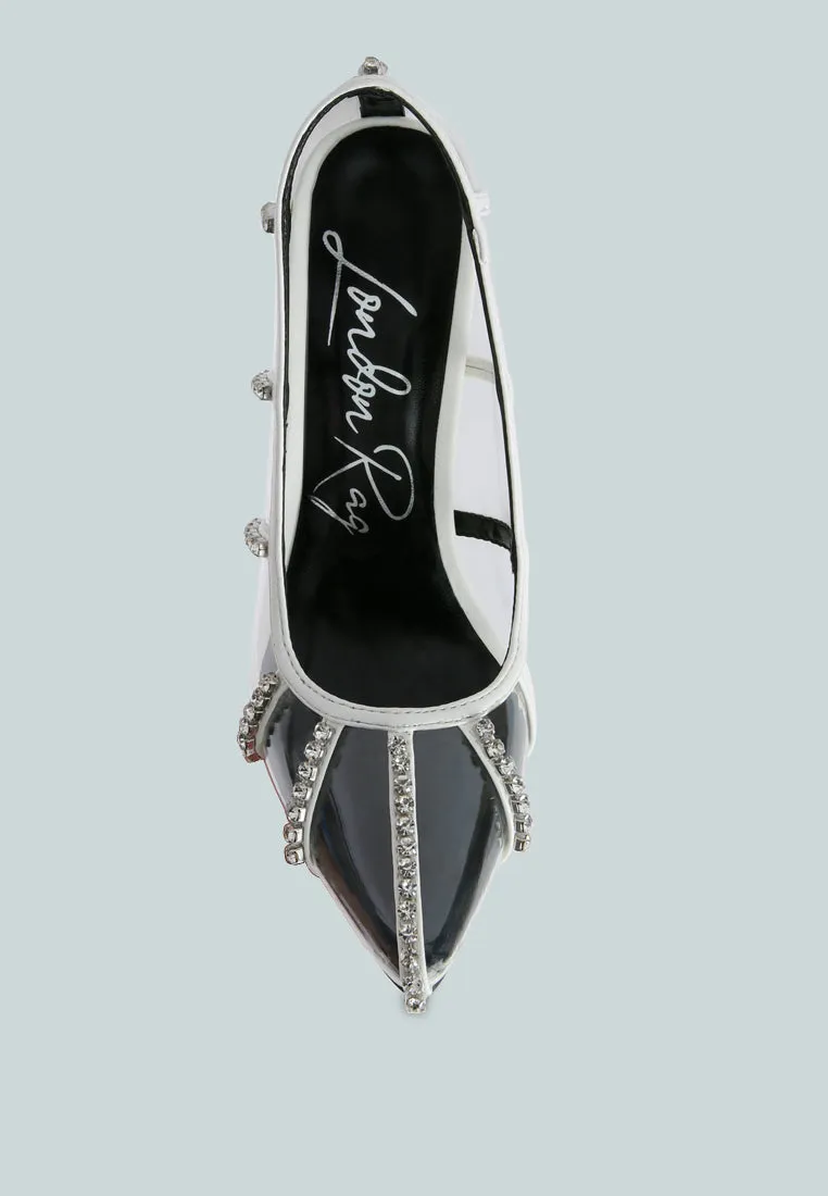 Diamante Clear Stiletto Heel Pumps