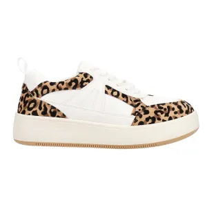 Dice Leopard Print Lace Up Sneakers