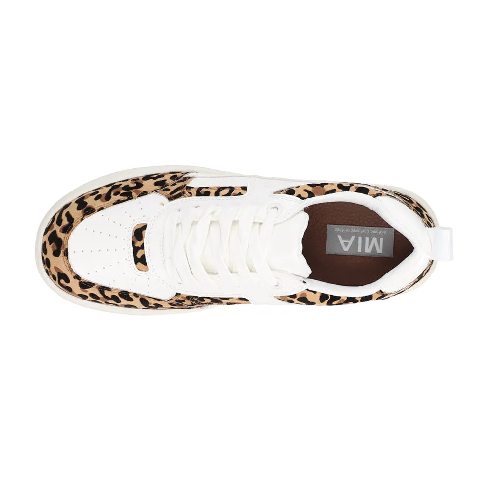 Dice Leopard Print Lace Up Sneakers