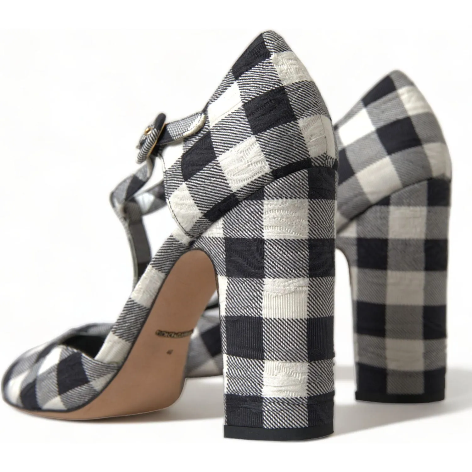 Dolce & Gabbana Chic Gingham T-Strap Pumps: Timeless Mary Jane Heels