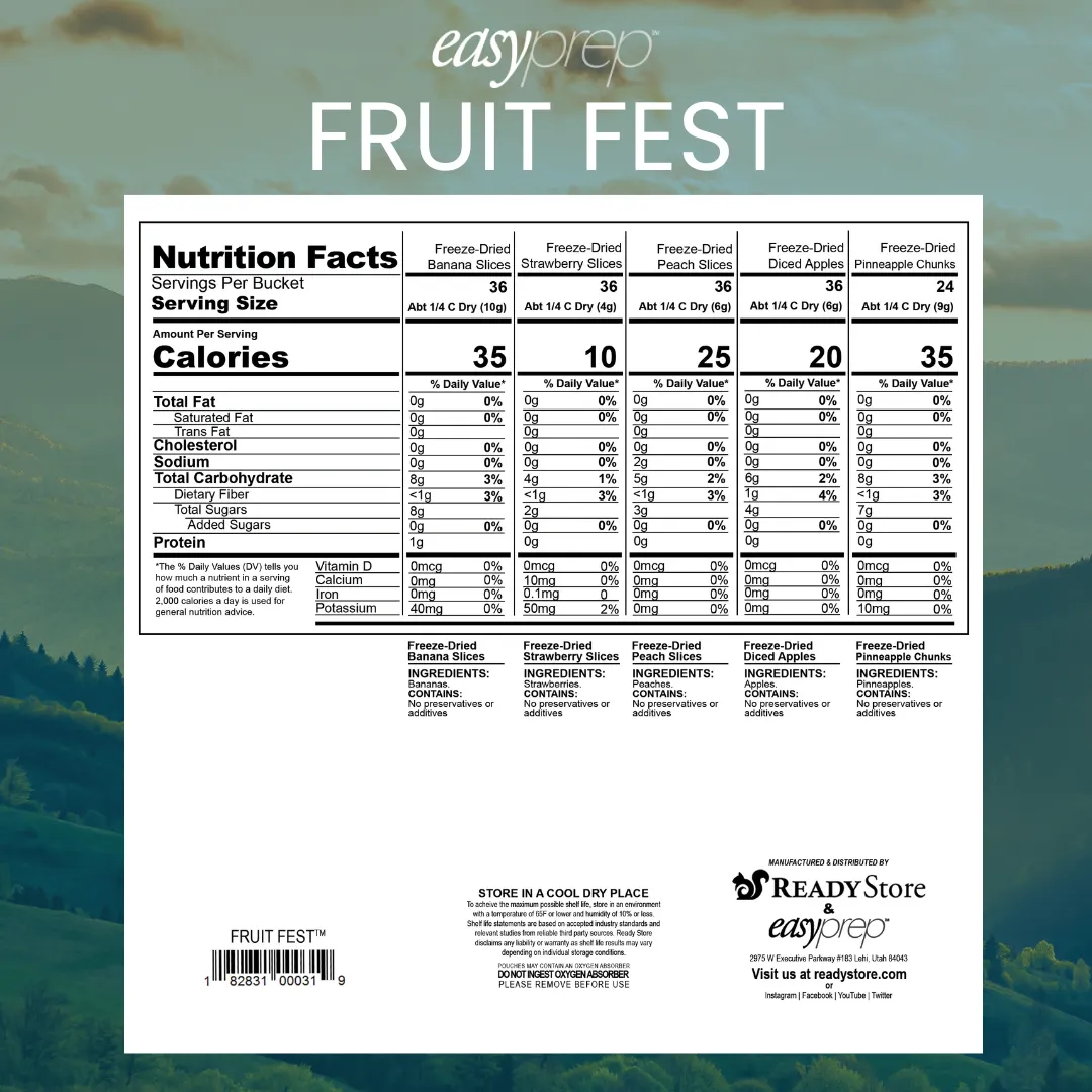 EasyPrep Fruit Fest Variety Bucket - 168 Servings