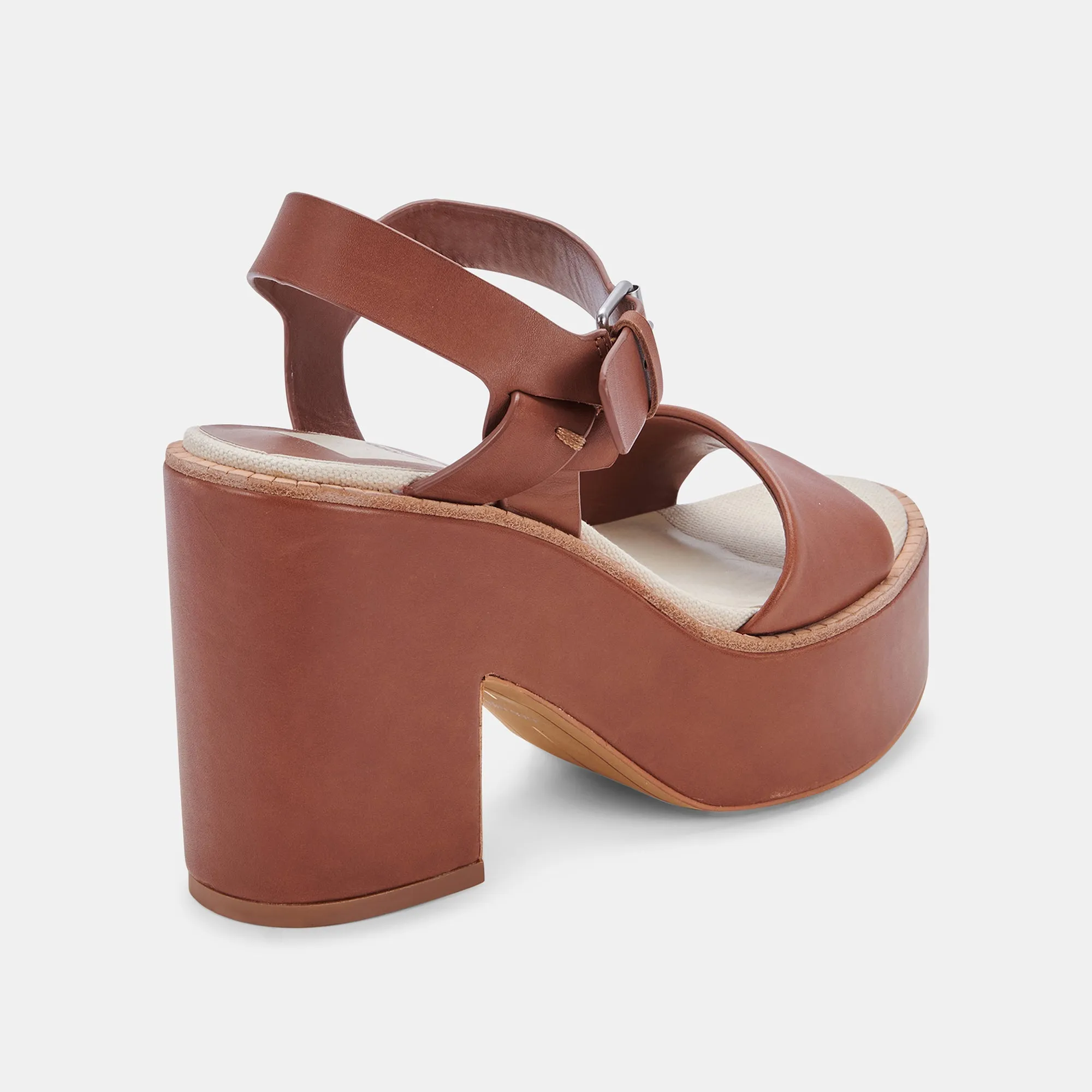 ELLY HEELS DK BROWN LEATHER - re:vita