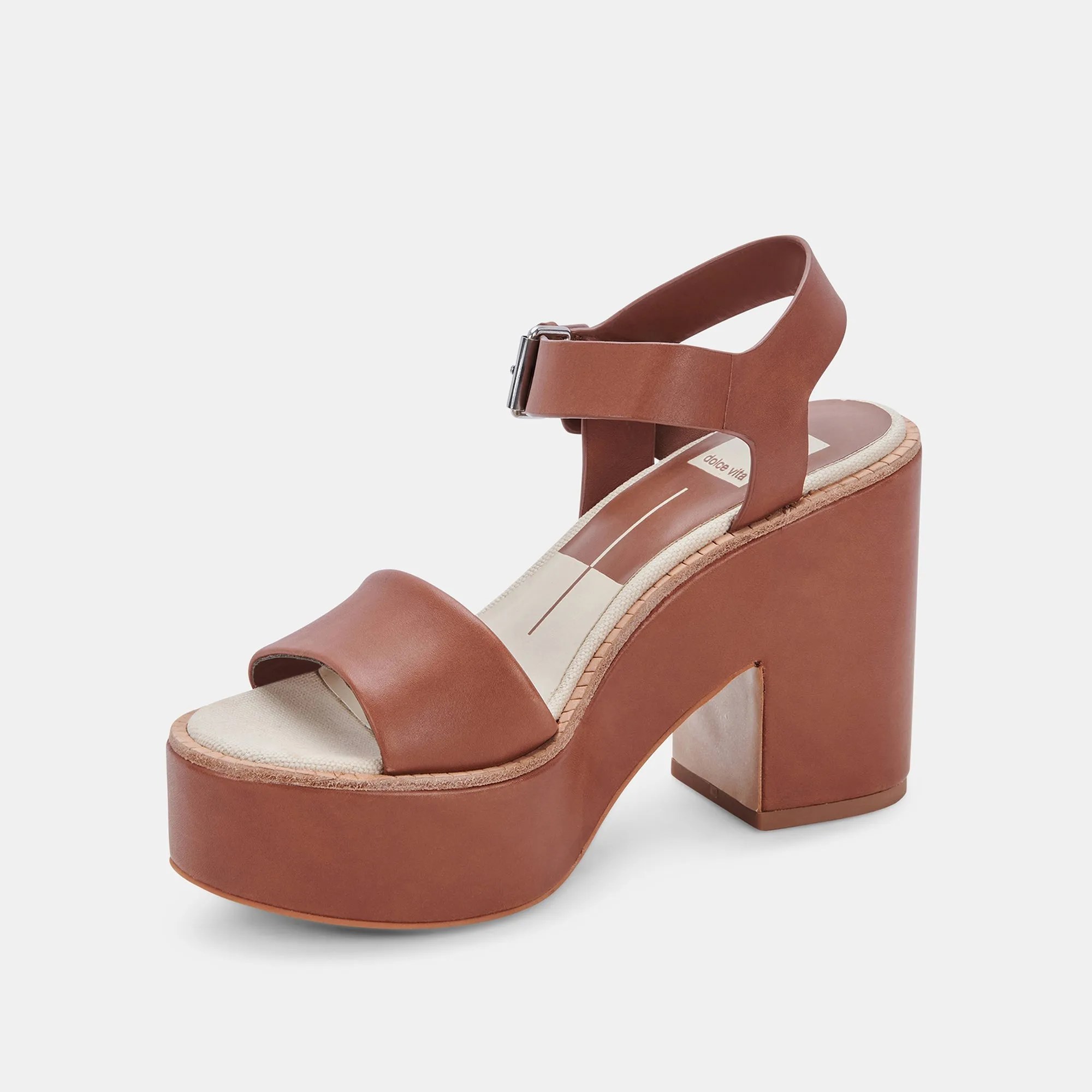 ELLY HEELS DK BROWN LEATHER - re:vita