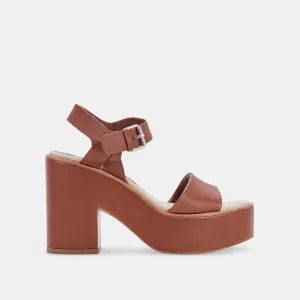 ELLY HEELS DK BROWN LEATHER - re:vita