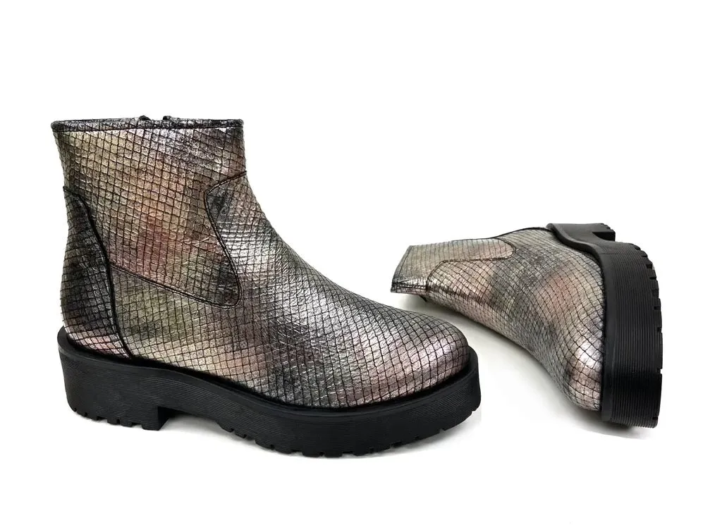 Emilia Metallic Ankle Bootie