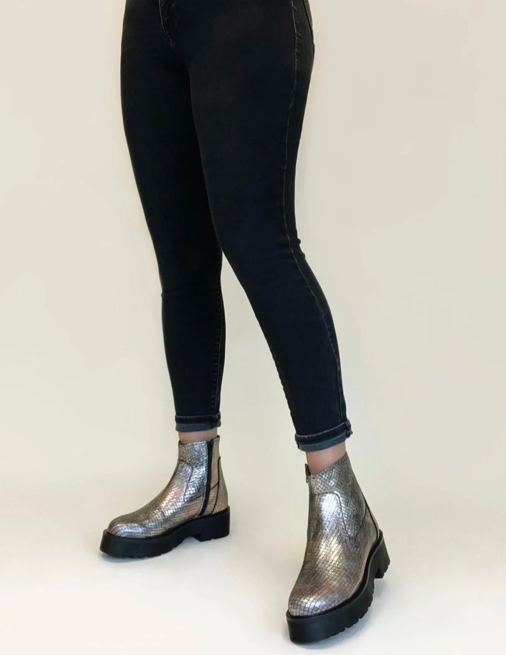 Emilia Metallic Ankle Bootie