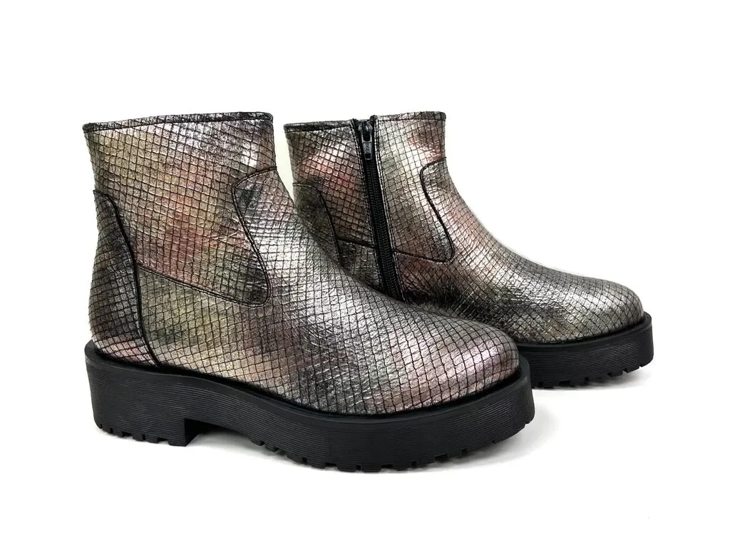 Emilia Metallic Ankle Bootie