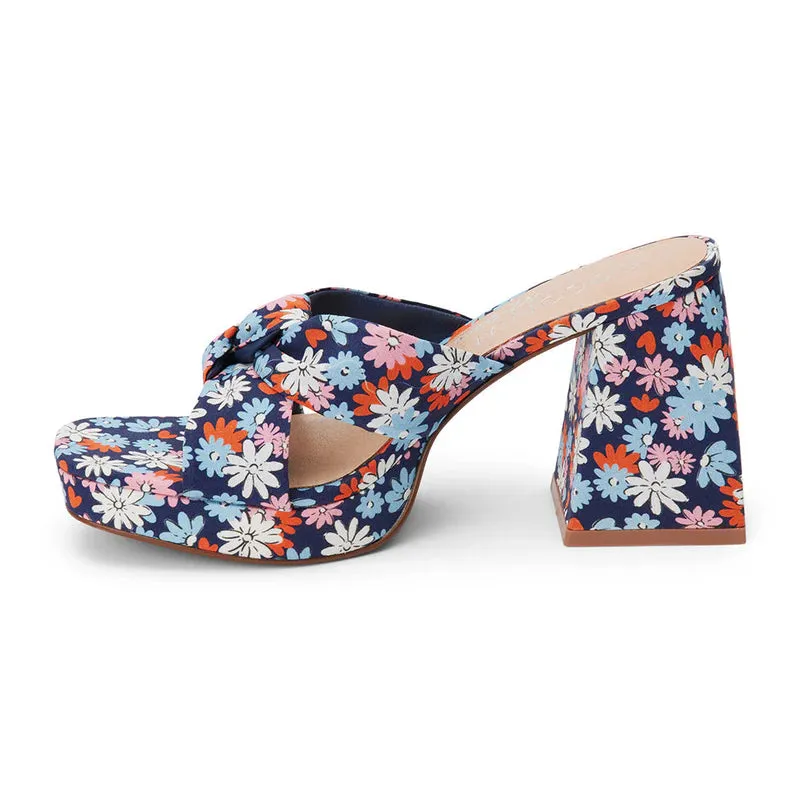 Esme Platform Heel - Navy/Floral