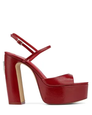 Fire Crinkle Patent Leather Red