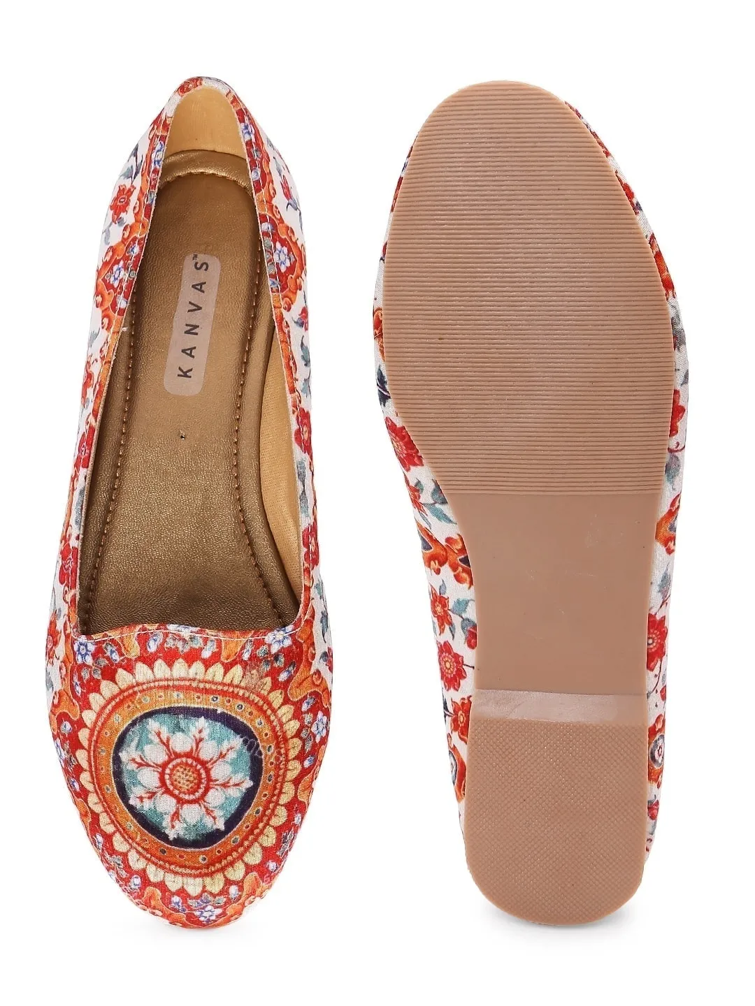 Floral Mughal Art Loafers Shoes