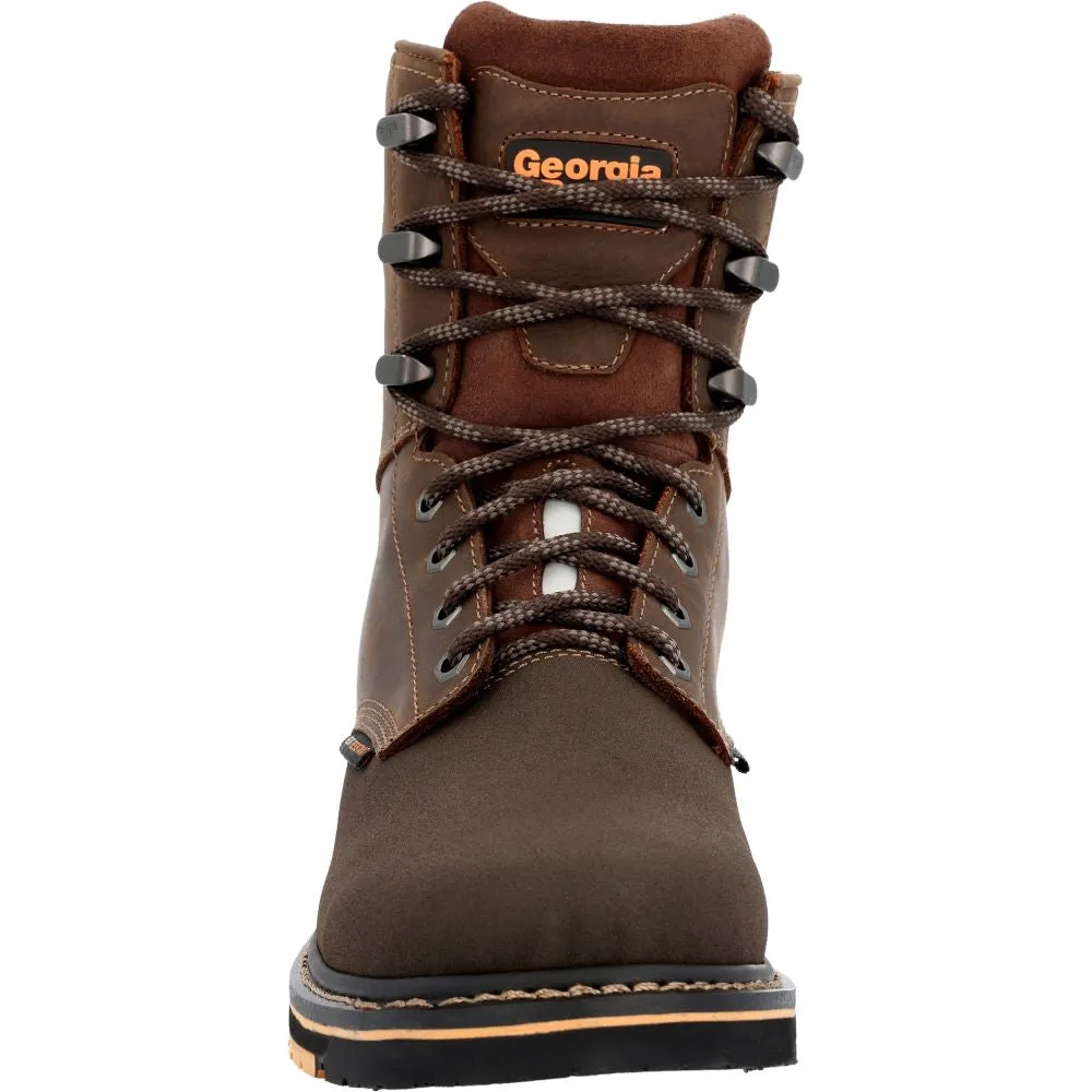 'Georgia Boot' Men's 8" AMP LT Poser EH Wedge Soft Toe - Brown