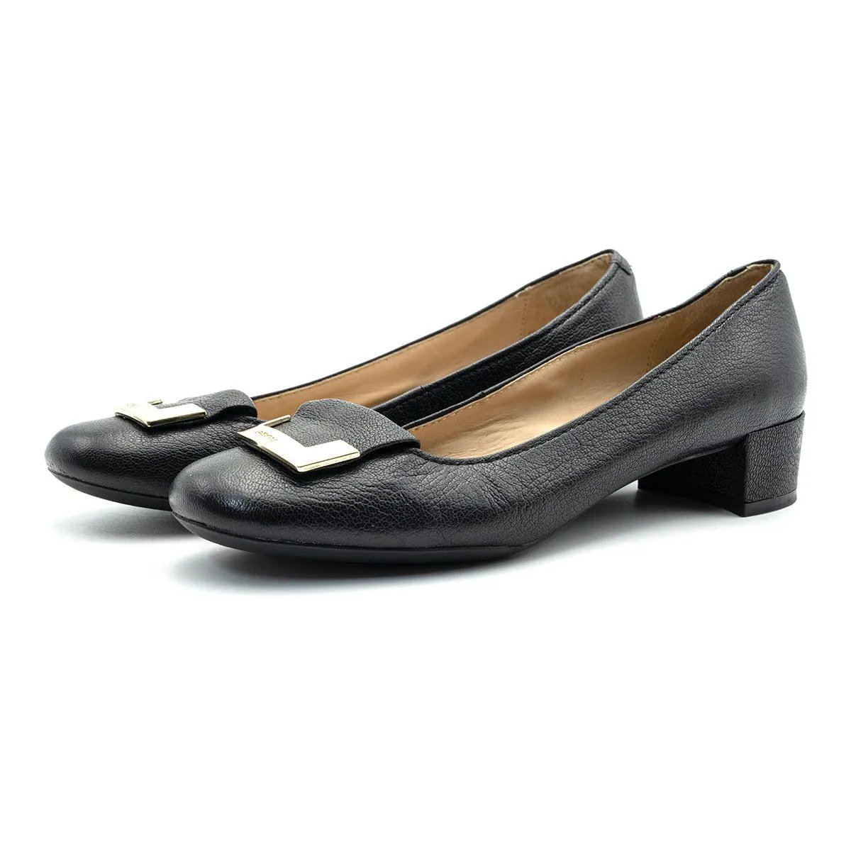 Geox Pump High-Heel Shoes Leather Black Colour For Women