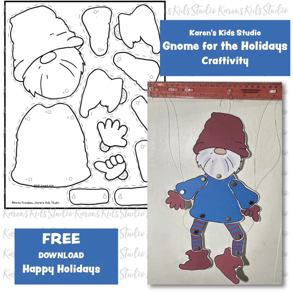 Gnome Craftivity Free Template (Karen's Kids Printables)