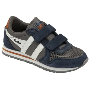 Gola Boys Trainer Daytona Strap Navy/Ash/White