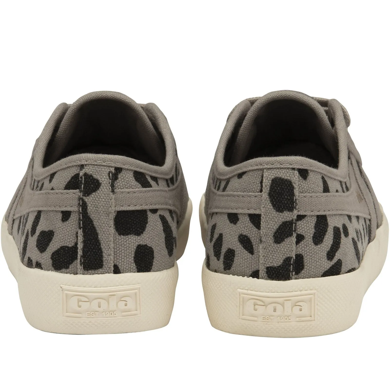 Gola Womens Coaster Delta Classic Canvas Zebra Print Trainers - Grey