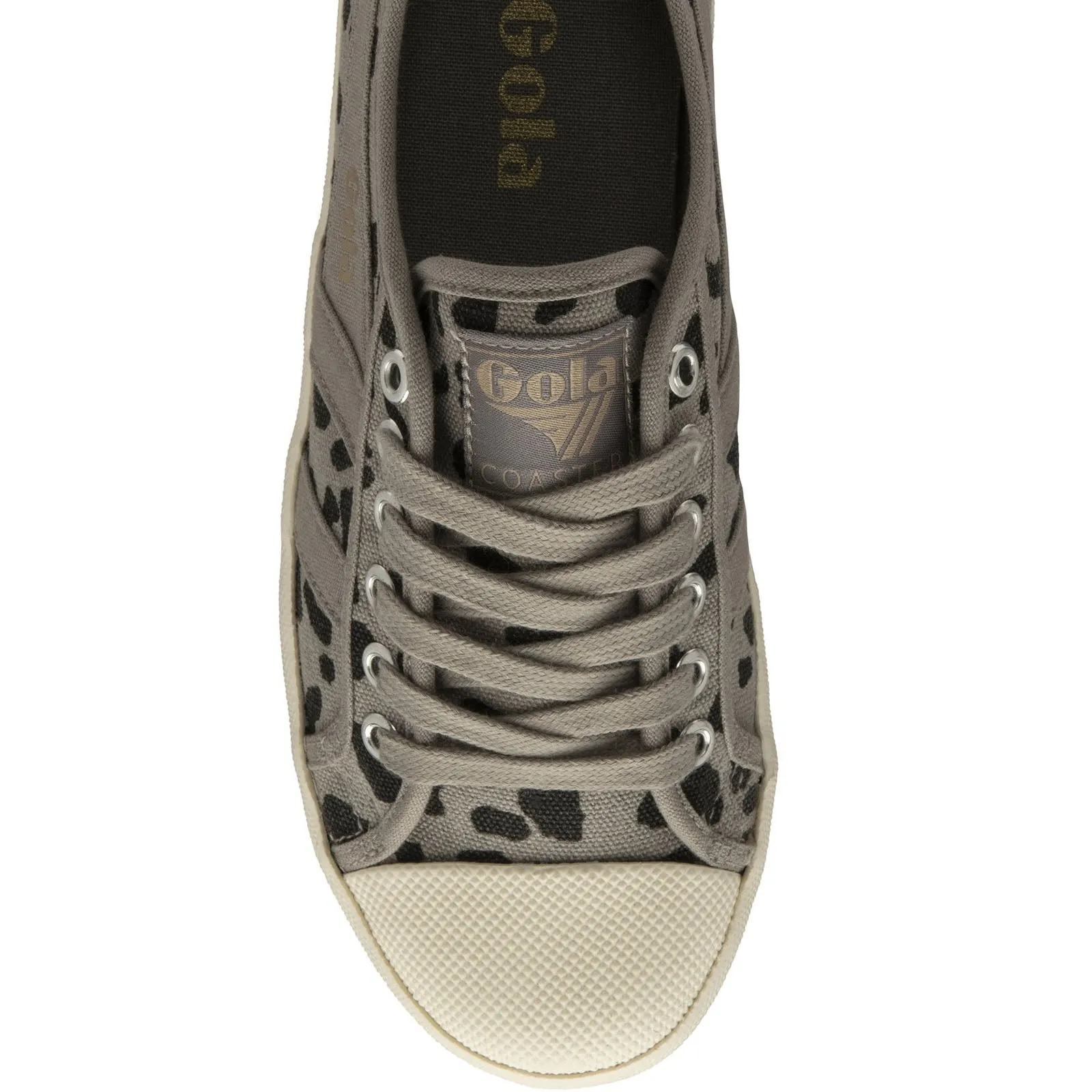 Gola Womens Coaster Delta Classic Canvas Zebra Print Trainers - Grey