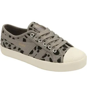 Gola Womens Coaster Delta Classic Canvas Zebra Print Trainers - Grey