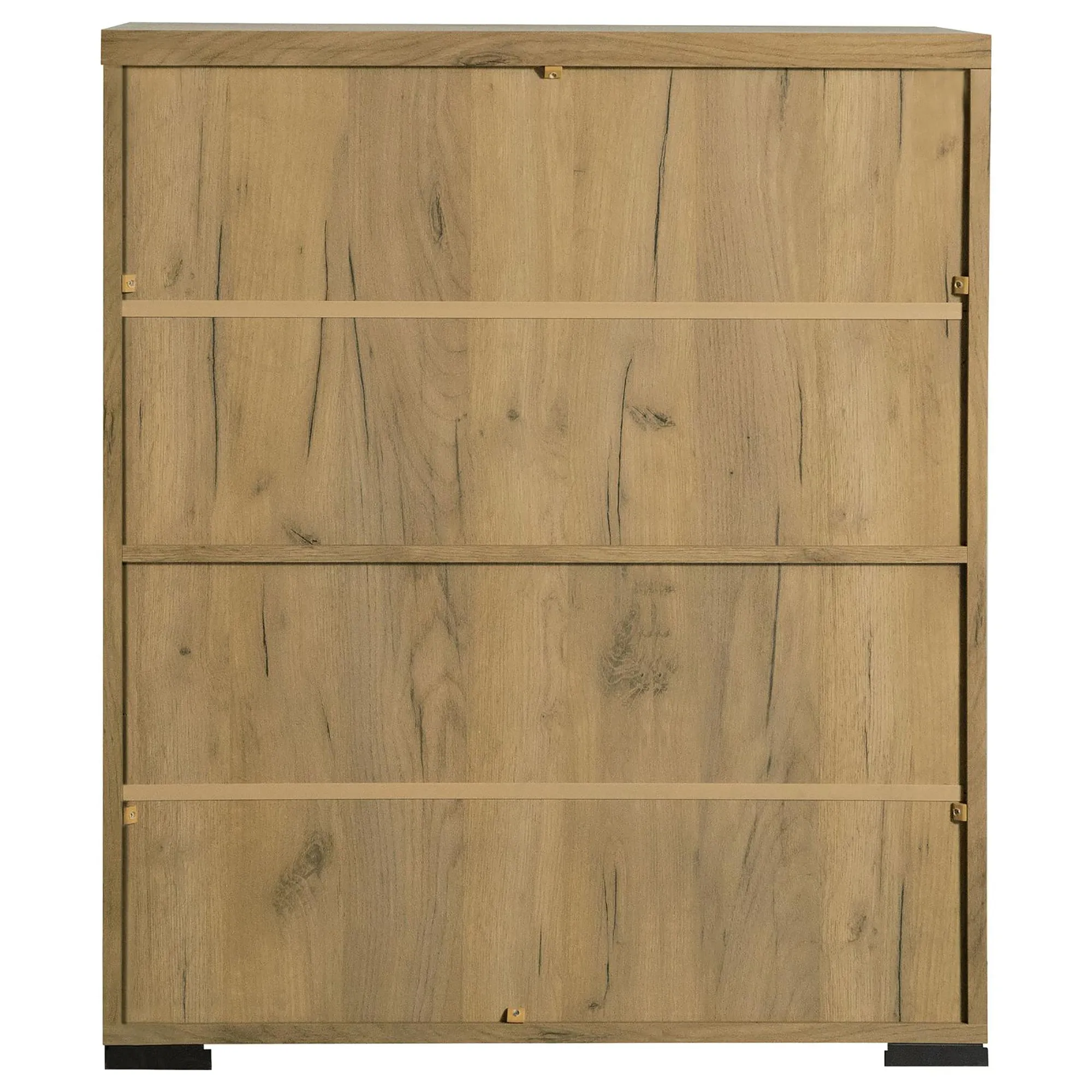 Golden Oak and Black Mesh Door Accent Cabinet