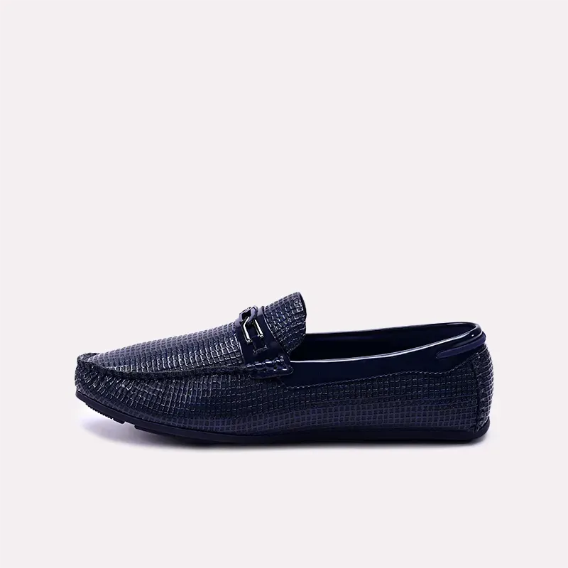 Halston Blue Textured Loafers 0130871