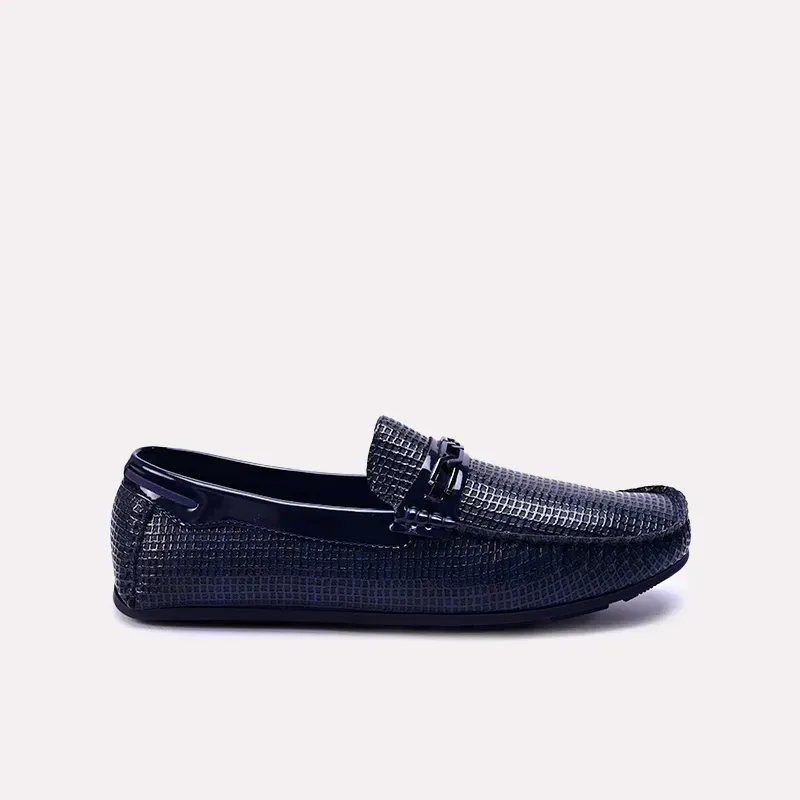 Halston Blue Textured Loafers 0130871