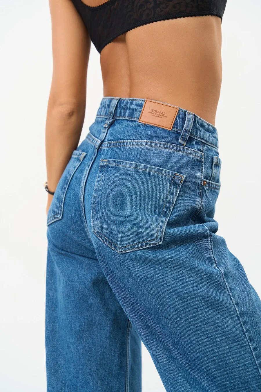 High Rise Blue Palazzo Jeans