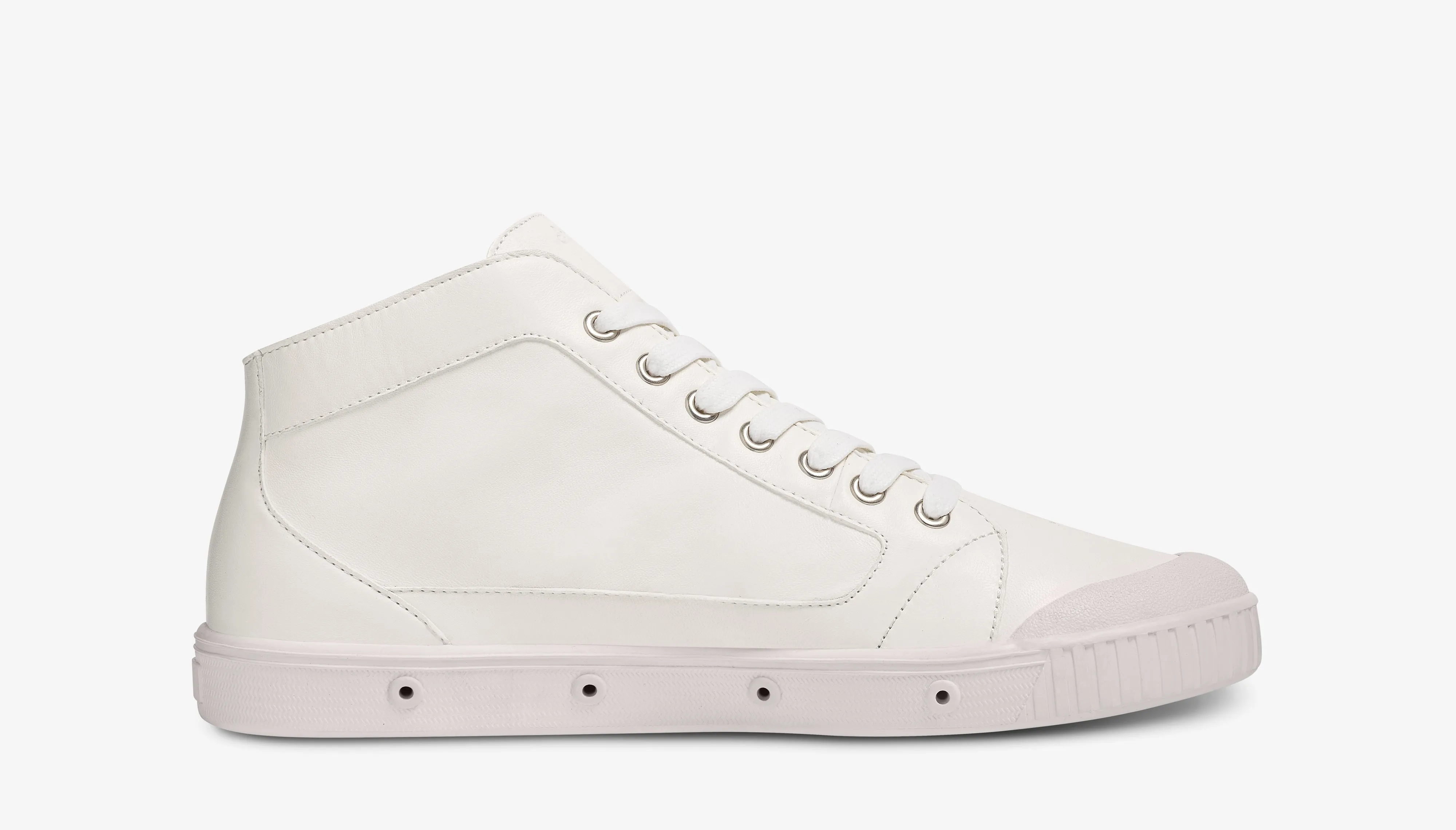 High Top Lambskin Trainers in White