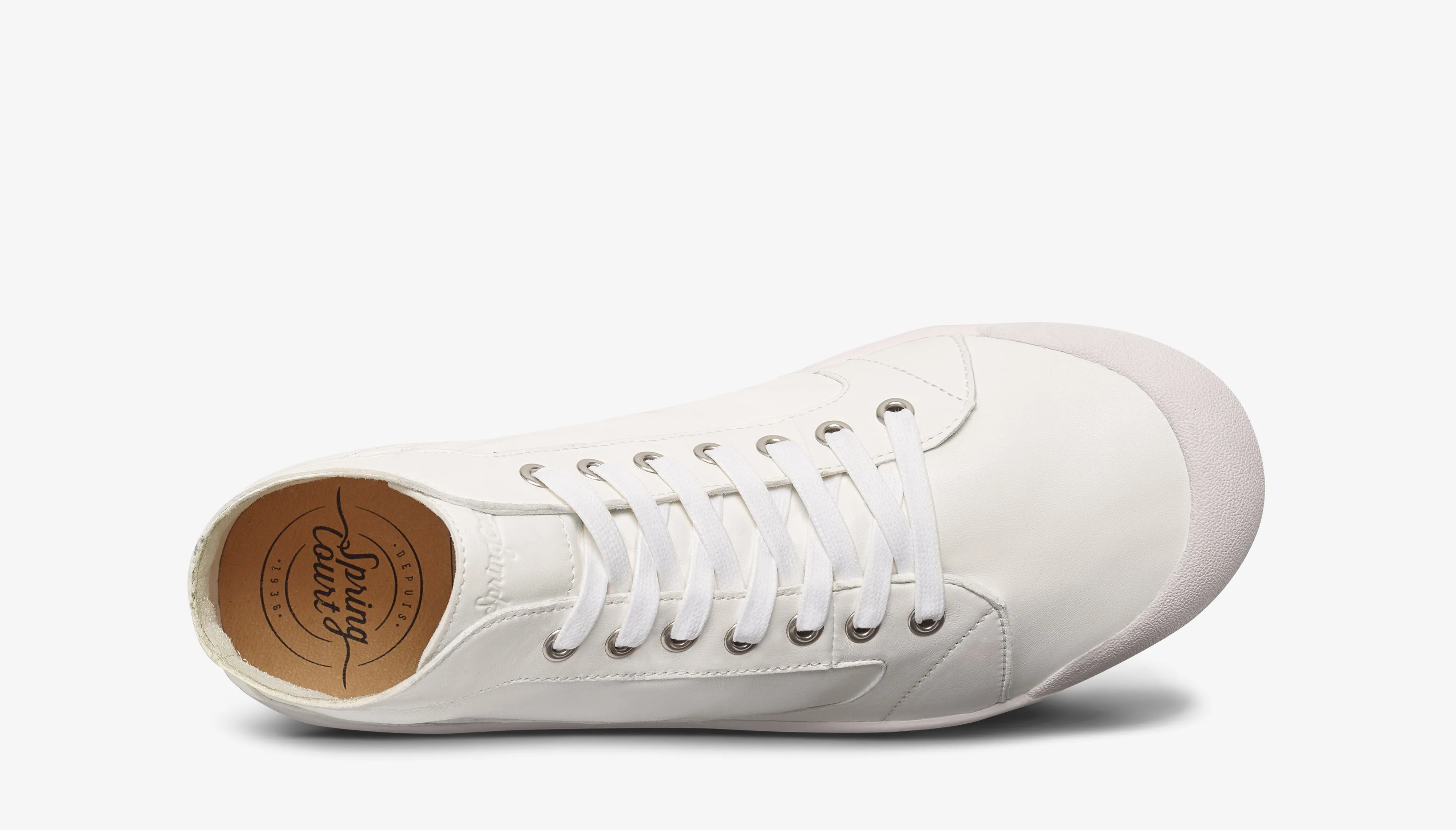 High Top Lambskin Trainers in White