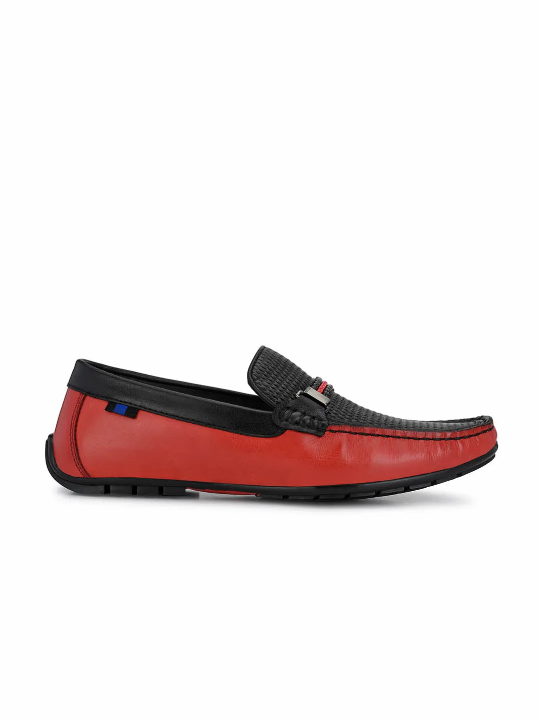 HITZ7604 Men's Red Leather Casual Slip-On Shoes