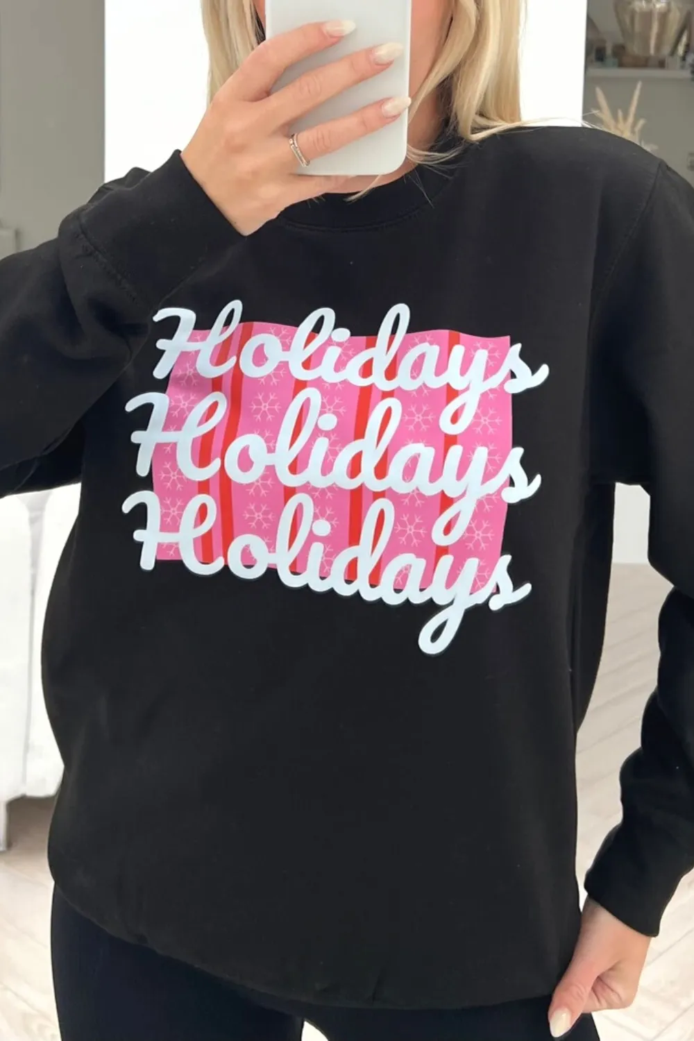 Holidays black printed christmas sweater