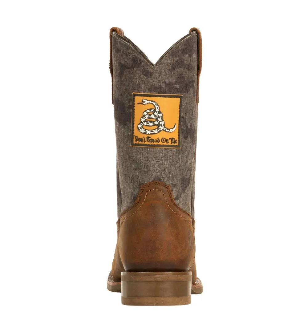 'Howitzer' Men's 10" Freedom Don't Tread Western Square Toe - Brown