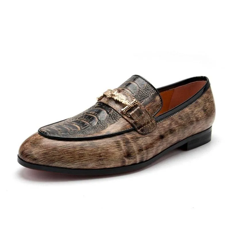 il legno - Red bottom sole Italian style leather loafers for men