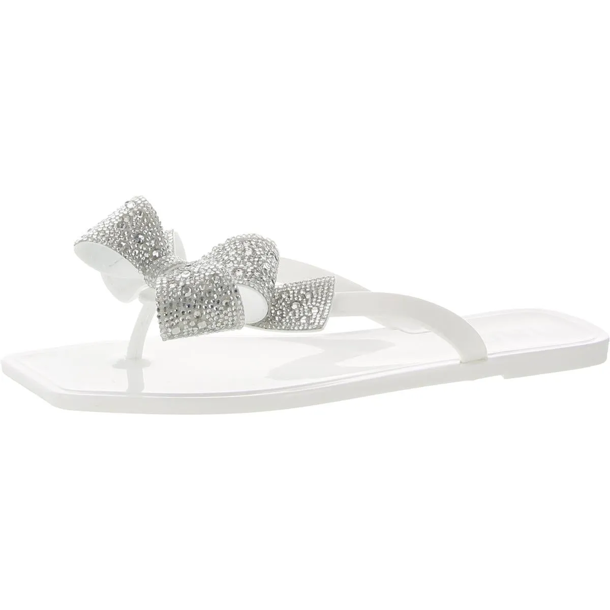 INC Womens Joyma Rhinestone Thong Jelly Sandals