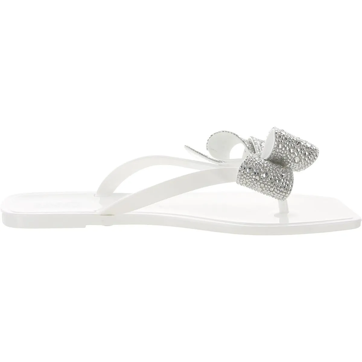 INC Womens Joyma Rhinestone Thong Jelly Sandals