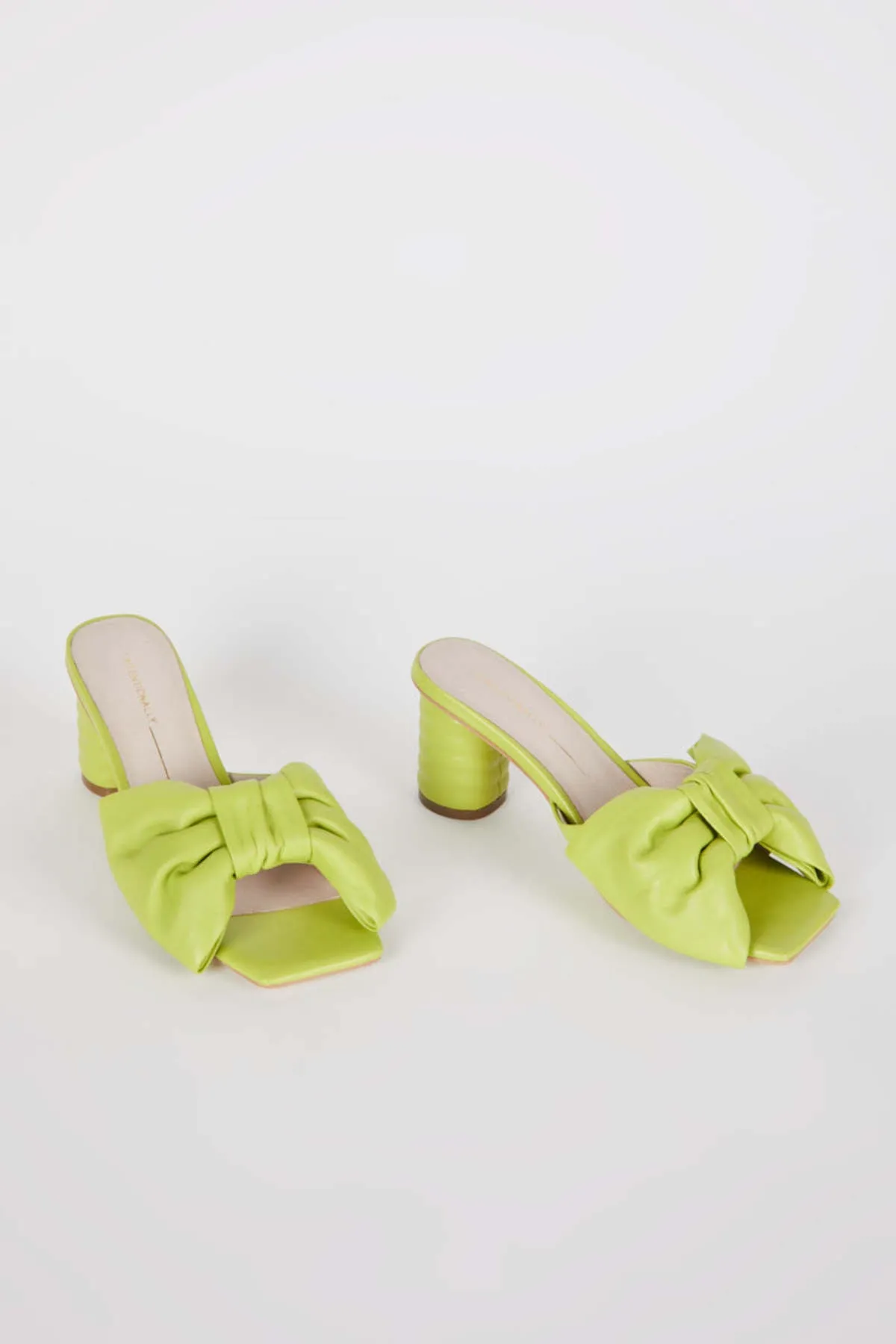 Intentionally Blank Kriselda Leather Heel in Neon Lime