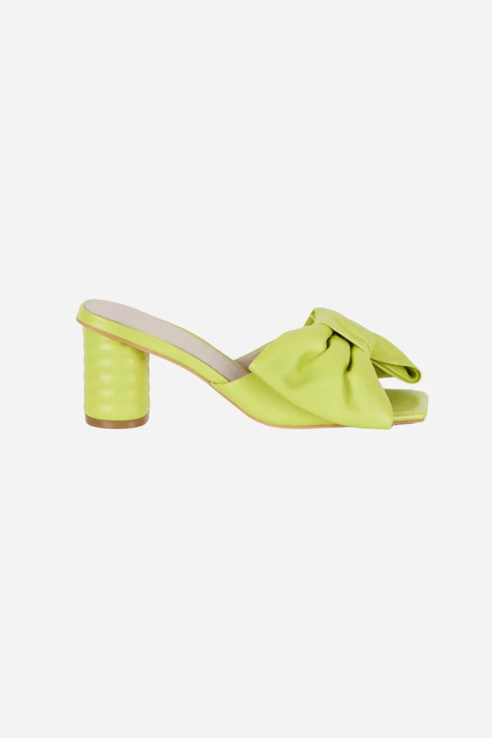 Intentionally Blank Kriselda Leather Heel in Neon Lime