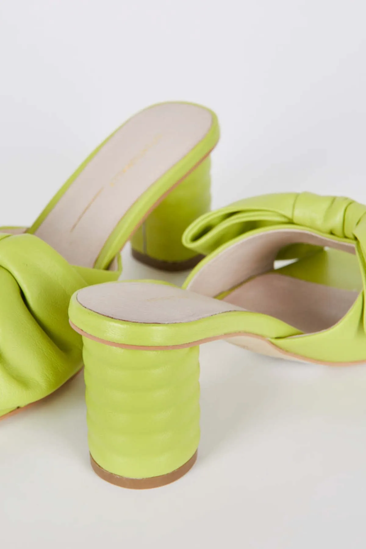 Intentionally Blank Kriselda Leather Heel in Neon Lime