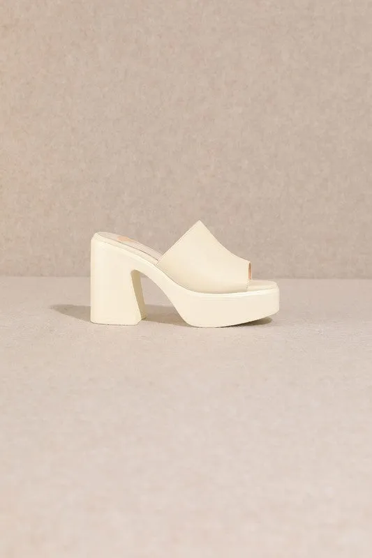 Ivory Summer Chunky High Heel Sandals