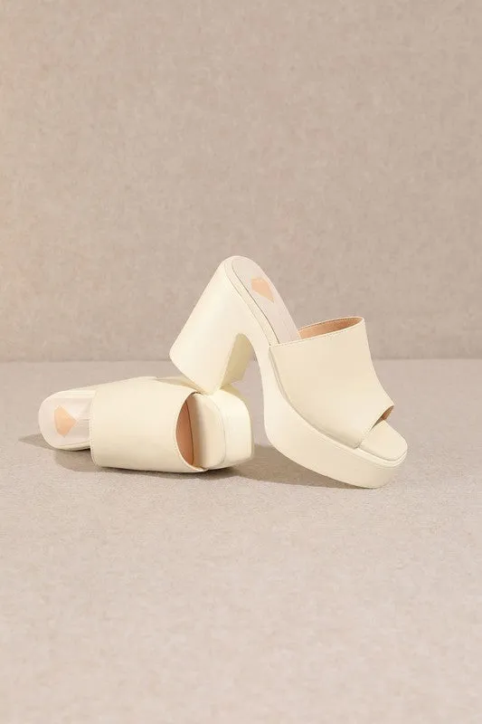 Ivory Summer Chunky High Heel Sandals