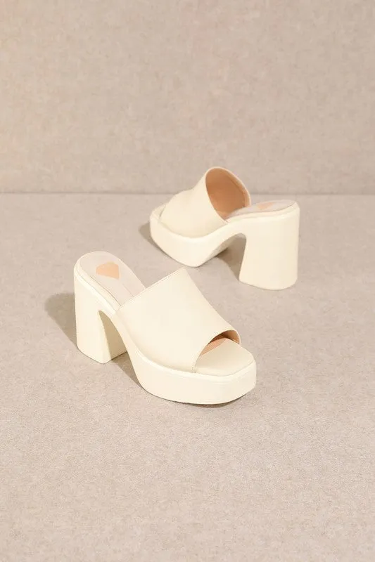 Ivory Summer Chunky High Heel Sandals