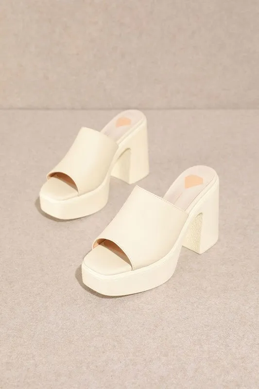 Ivory Summer Chunky High Heel Sandals