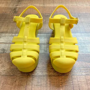 Jeffrey Campbell Chartreuse Platform Fisherman Jelly Sandals- Size 8 (see notes)