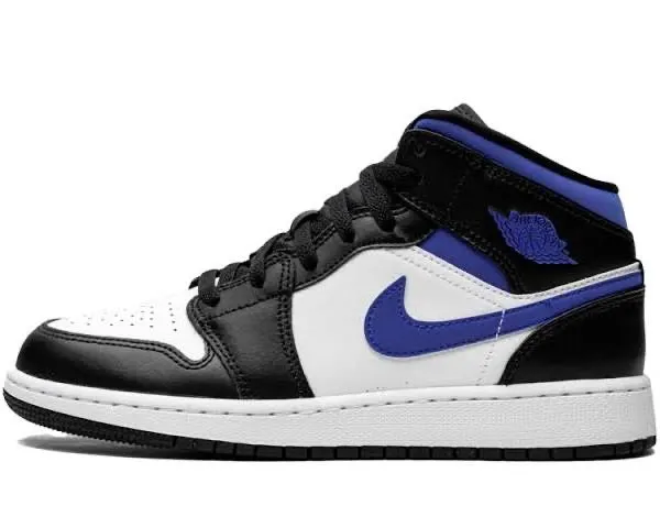 JORDAN 1 MID WHITE BLACK ROYAL GS