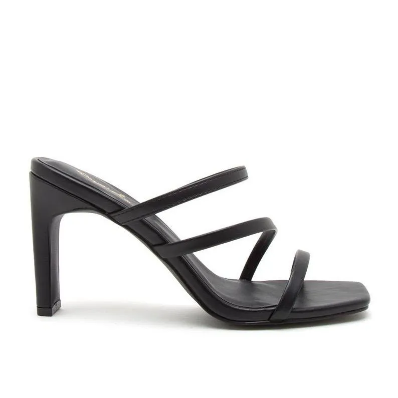 Jules Black Asymmetrical Block Heels